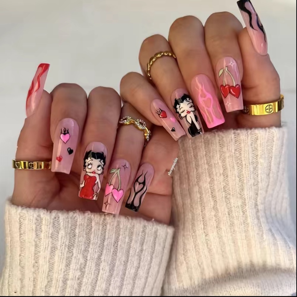24pc Betty boop press on nails
